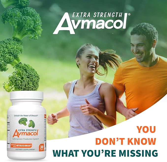 Nutramax Laboratories Avmacol Extra Strength #1 Researched Sulforaphane-Producing Brand for Detoxification with Glucoraphanin and Active Myrosinase Immune Health Adults &amp Children 30 Tablets