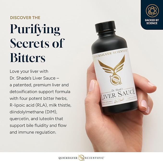 Quicksilver Scientific Liver Sauce - Liposomal Liver Detox with DIM Quercetin Lipoic Acid Milk Thistle and Dandelion Root Supplement - Supports Bile &amp Toxin Momentum (100 ml / 3.38 oz)