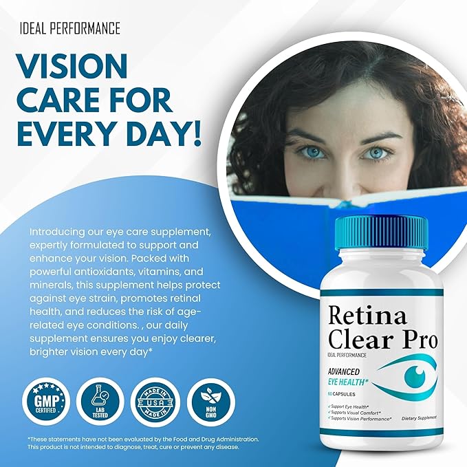 Retina Clear Eye Supplement - Retina Clear for Eyes Capsules - Maximum Strength Advanced Formula All Natural Visual Wellness RetinaClear Pro Reviews (2 Pack)