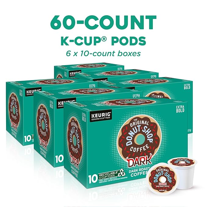 The Original Donut Shop Dark Keurig Single-Serve K-Cup Pods Dark Roast Coffee (Pack of 120)