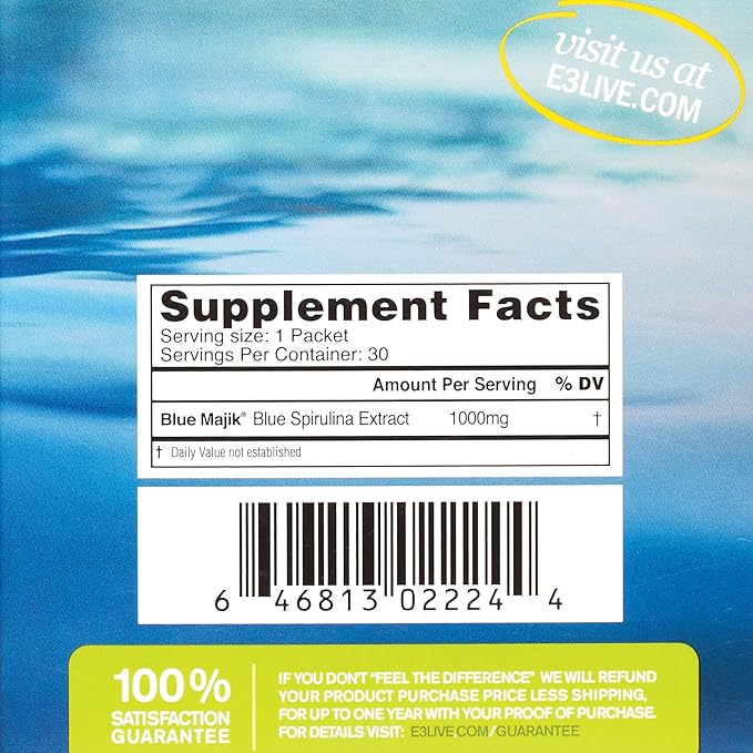 E3LIVE Blue Majik On-The-Go-Singles 30 Count 1 Gram
