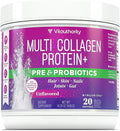Multi Collagen Probiotics for Women Prebiotics Protein Powder | 20g Collagen Peptides Hyaluronic Acid Vitamin C &amp Fibersol Prebiotic Support Skin Elasticity Digestion Gut Health Unflavored 20 Serv