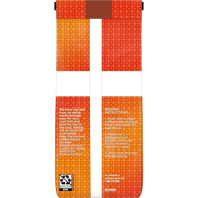Dunkin' Hazelnut Flavored Ground Coffee 12 Ounces (Pack of 6)