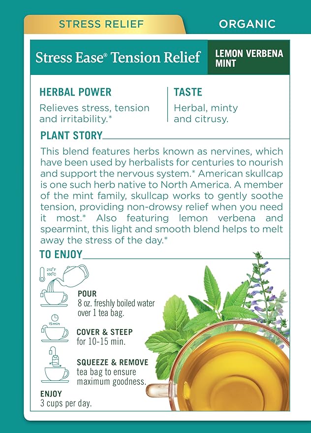 Traditional Medicinals Organic Herbal Tea Variety Pack for Stress and Sleep Support 6 Flavors Lavender Chamomile Lemon &amp Valerian Root 96 Tea Bags (6 Pack)