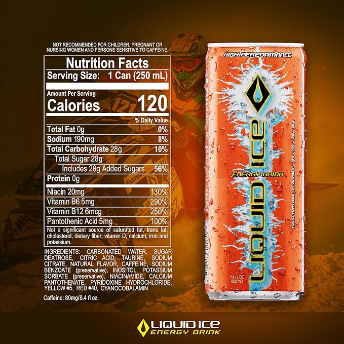 Liquid Ice Energy Drink - Citrus Pop (8.3 Fl Oz 24 Count)