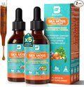 Sea Moss Drops - Irish Sea Moss Chlorophyll Liquid with Black Seed Oil Ashwagandha Moringa Turmeric Elderberry Mullein Seamoss Gel Supplement for Gut &amp Liver Cleanse Immune Support - Vegan