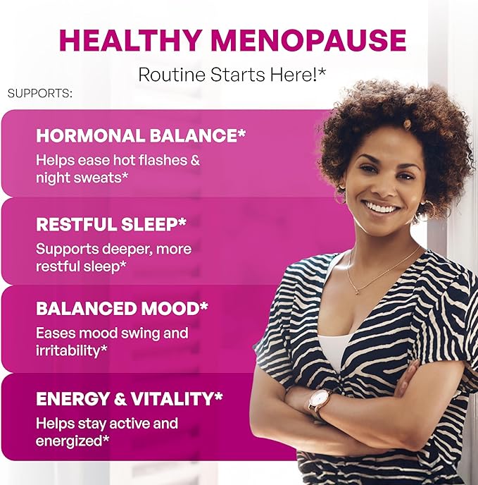 Complete Menopause Support Supplement For Women | With Ashwagandha Black Cohosh Dong Quai &amp Muira Puama | Helps Easing Hot Flashes Night Sweats Mood Swings Hormone Balance &amp Harmony | 180 Ca