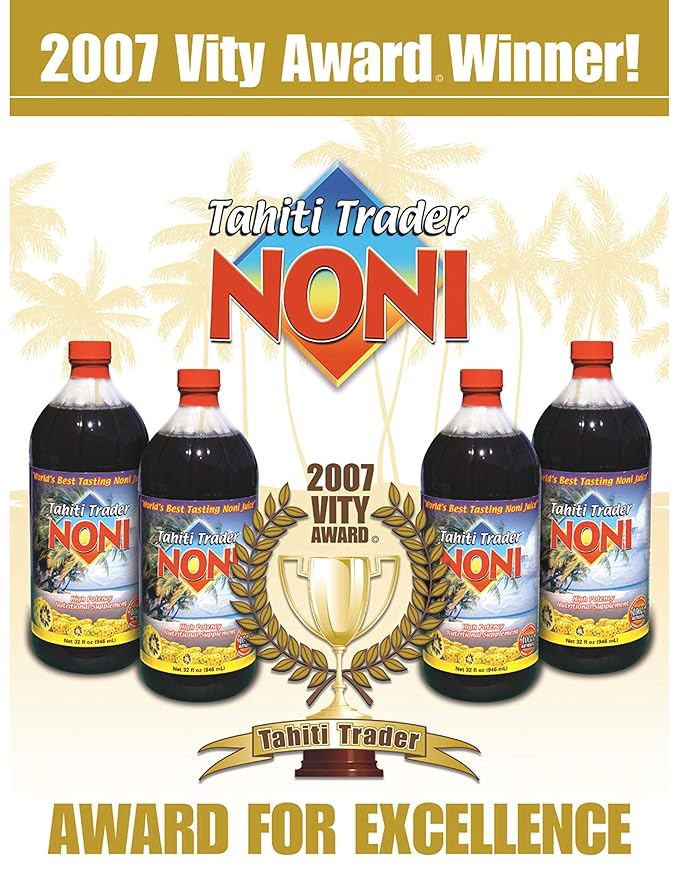 TAHITI TRADER Mix &amp Match - Original High-Potency Noni &amp 100% Noni Island Style Juice - Organic Antioxidant Superfood Juice Supporting Energy &amp Body Health - (32oz 4 Pack)