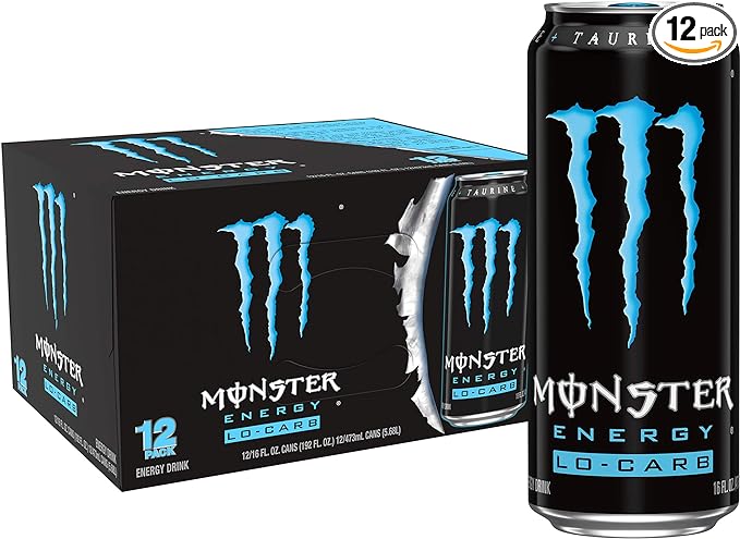 Monster Energy Lo-Carb Monster Low Carb Energy Drink 16 Ounce | Pack of 12