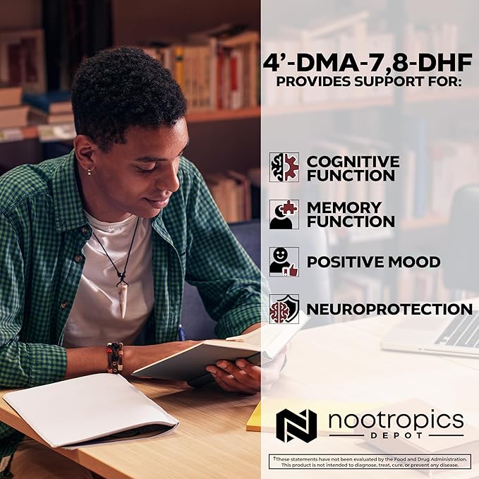 Nootropics Depot 4'-DMA-78-DHF Nutritional Supplement Capsules | 10mg | 30 Count | 4'-DMA-78-Dihydroxyflavone