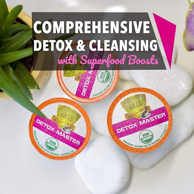 SOLLO Organic Detox Coffee Pods with Superfoods Herbal Extracts Bold and Smooth Compatible with Keurig 2.0 Brewers 24 K-Cup