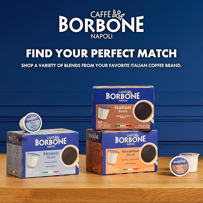 Caffè Borbone Breakfast Blend Coffee (60 Count) – Medium Light Roast 100% Arabica Roasted in Naples with Notes of Chestnut and Caramel – Single Serve Coffee Pods Compatible with K-Cup Brewers