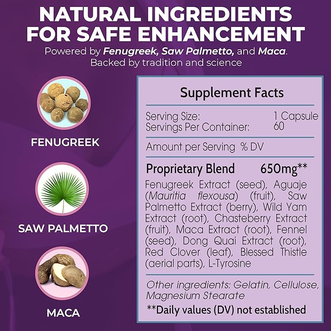 Busty Boost Breast Enhancement Pills - Enhancement &amp Enlargement Pills for Bigger Boobs &amp Growth. Natural Fenugreek Saw Palmetto &amp Maca Formula. Fuller Firmer Breasts in 1-2 Months – Mad