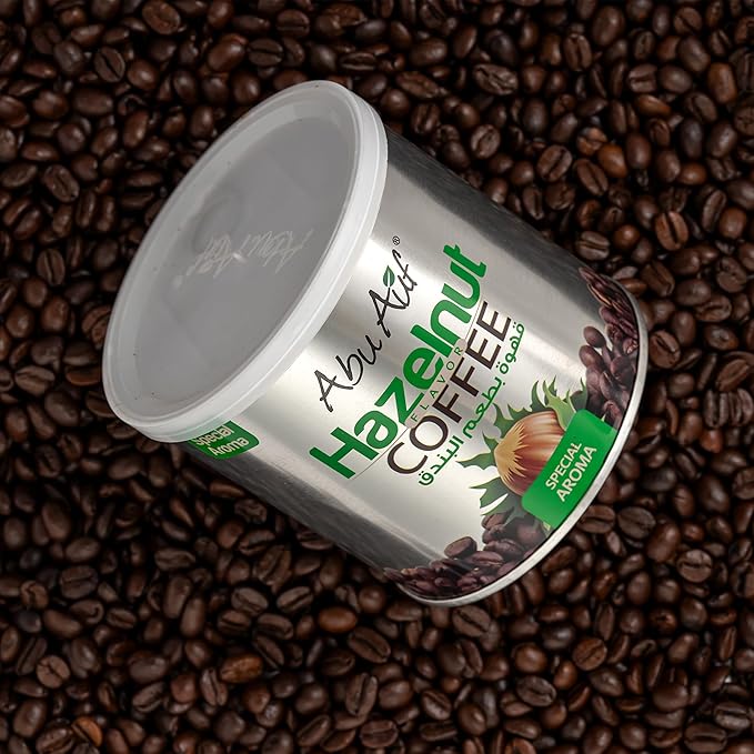 Abu Auf Oriental Premium Ground Hazelnut Flavore Coffee (1 Pack = 8.82 oz / 250 gm) ابو عوف قهوة بطعم البندق