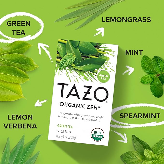 TAZO Tea Bags Regenerative Organic Zen Calm Chamomile &amp Herbal Organic Dream 16 CT (1ea) (Variety Pack)