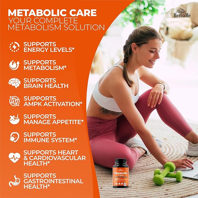 Berberine Supplement with Ceylon Cinnamon Chromium Alpha Lipoic Acid Metabolic Care Supports Metabolism &amp Cardiovascular Health and Immune System Helps Maintain Steady Energy Levels