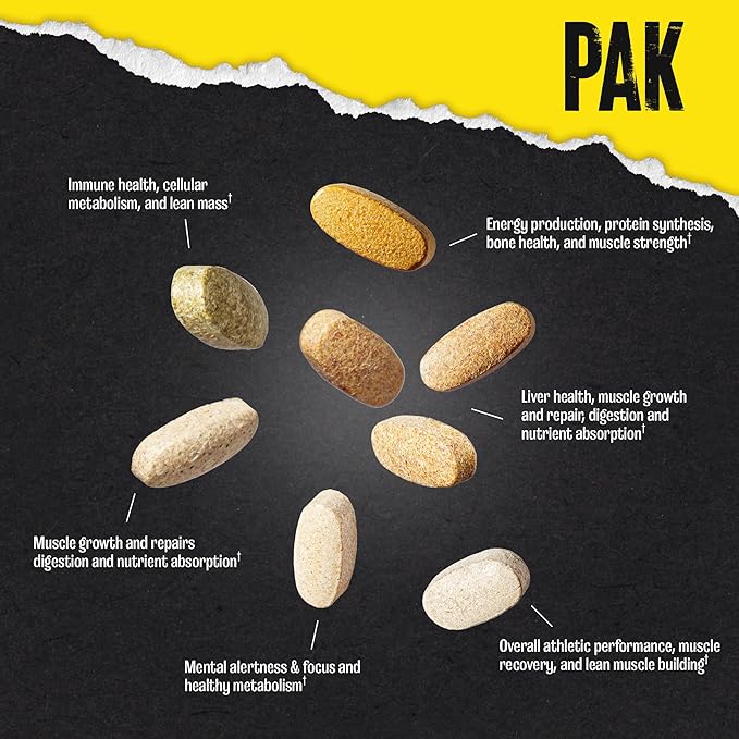 Animal Pak - Convenient Multivitamin for Men &amp Women Daily All-in-One Vitamin &amp Supplement Pack - Zinc Vitamins C B D Amino Acids and Immune Support - Sports Nutrition Performance - 44 Co