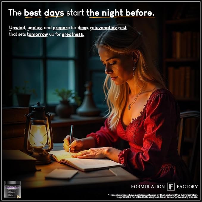 Formulation Factory The Night Before 10-in-1 Midnight Maximizer Sleep Supplement Magnesium Glycinate L-Theanine &amp More Stress Relief Relaxation Focus (6 Month Supply 360 Capsules)