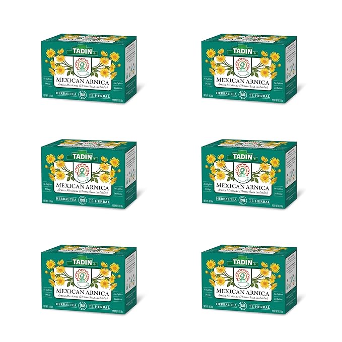 Tadin Mexican Arnica Tea Herbal Tea Caffeine Free 24 Tea Bags Per Box Pack of 6