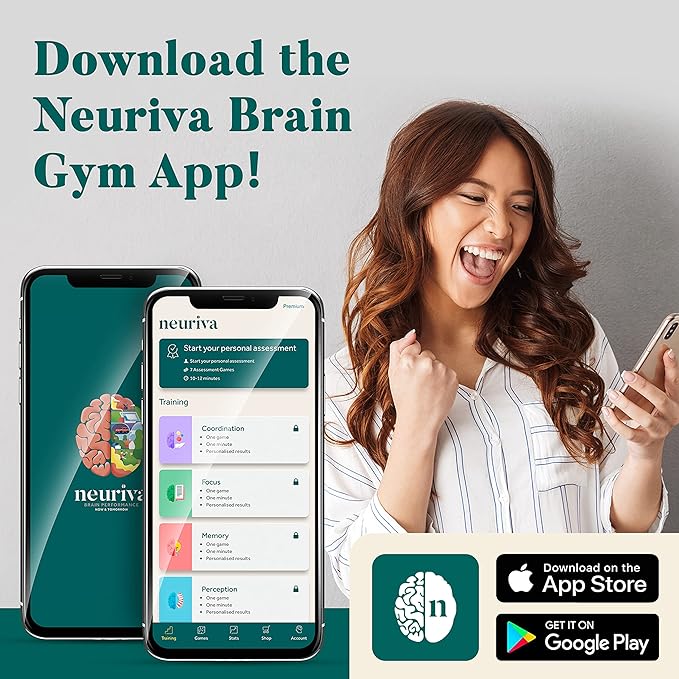 NEURIVA Original Brain Supplement for Memory Focus &amp Concentration + Learning &amp Accuracy with Clinically Tested Nootropics Phosphatidylserine and Neurofactor Caffeine Free 30ct Capsules