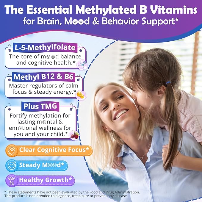GABA L-Methylfolate 1000 mcg + Methyl B12 Gummies 2Pack