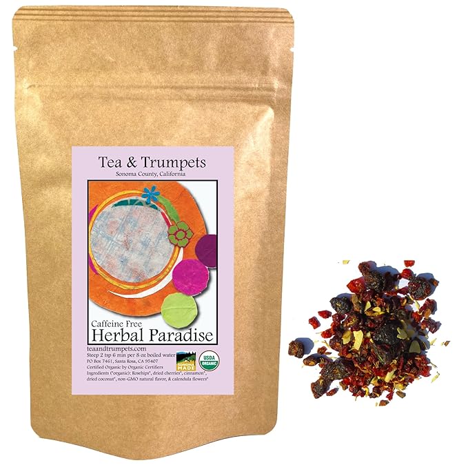 USDA Organic Herbal Paradise Loose Leaf Herbal Fruit Tea 1 LB (16 oz)