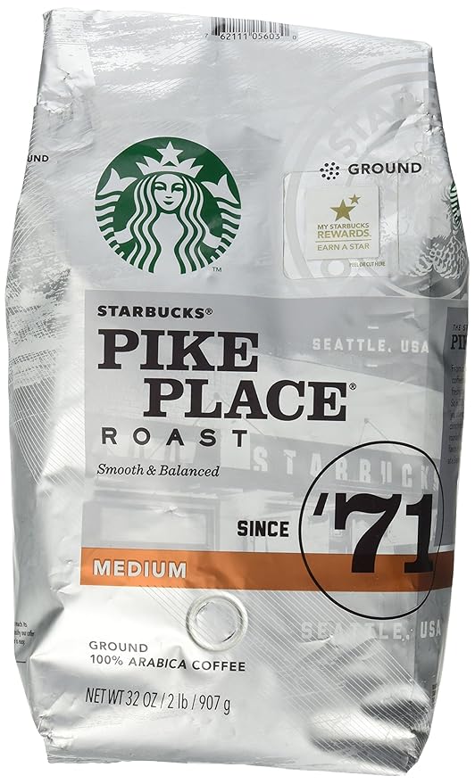 Starbucks Pike Place Roast Ground Coffee Medium Roast (32 oz bag)
