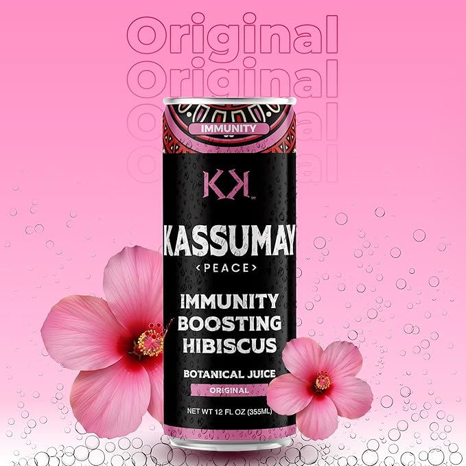 Kassumay Hibiscus Botanical Juice – Premium Plant-Based Wellness Beverage | Immune Support | Antioxidant-Rich | All-Natural | No Added Sugar| 12 Pack – 12 fl oz cans