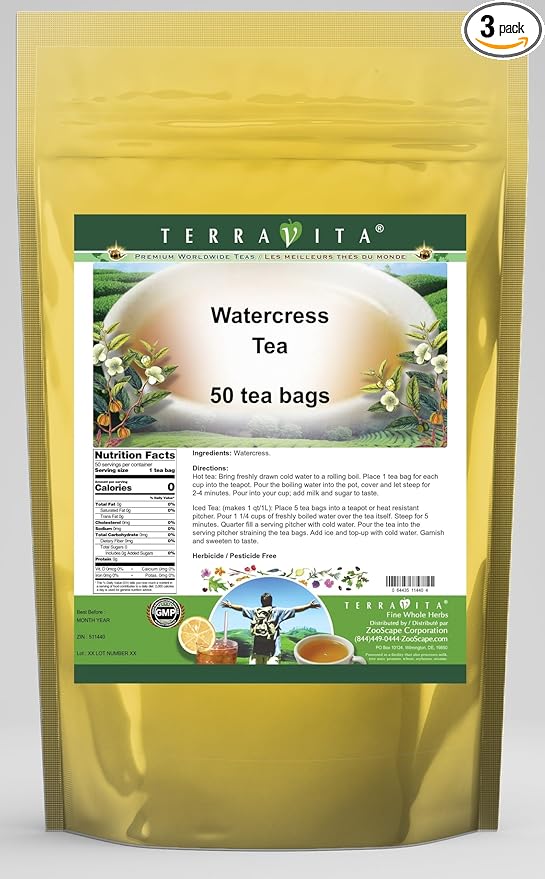 Watercress Tea (50 tea bags ZIN: 511440) - 3 Pack