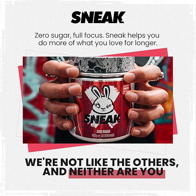 SNEAK Energy Drink Powder | Cherry Bomb | No Sugar. No Nasties. Just Natural Caffeine Focus-Boosting Nootropics | 40 Servings