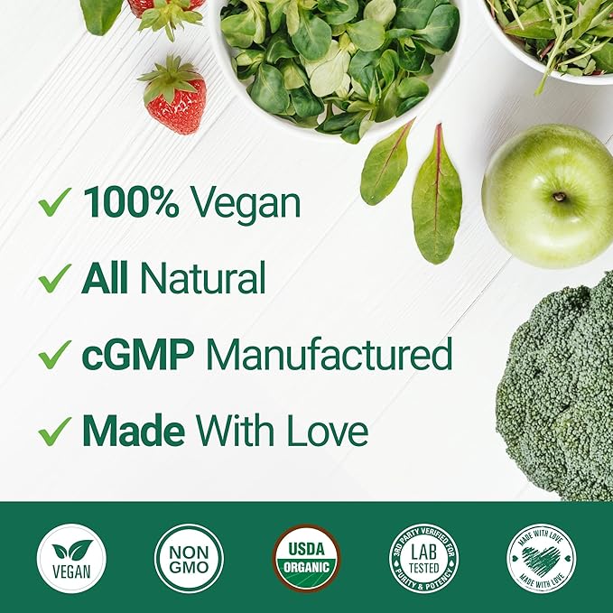 Nested Naturals Super Greens Daily Superfood Powder - Certified USDA Organic Green Powder w/20+ Whole Foods Spirulina Powder Wheat &amp Barley Grass - Probiotics Fiber &amp Enzymes - Original Fla