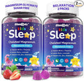 Kids Sleep Gummies NO Melatonin Sleep Aid Gummies w/ Magnesium Glycinate Magnesium Malate L-Theanine Lavender B6 Zinc D3K2 for Restful Sleep Relax Brain &amp Muscle Immune Support Non-GMO 2