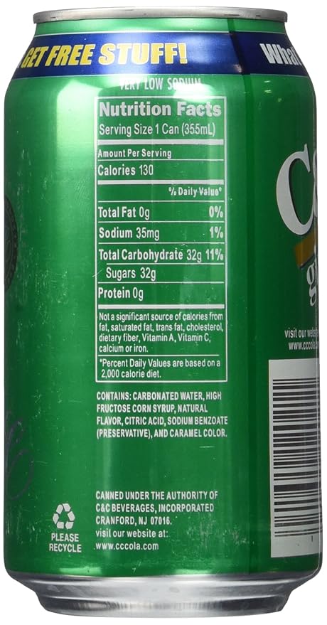 C&ampC Gingerale 12 Oz 24 Count