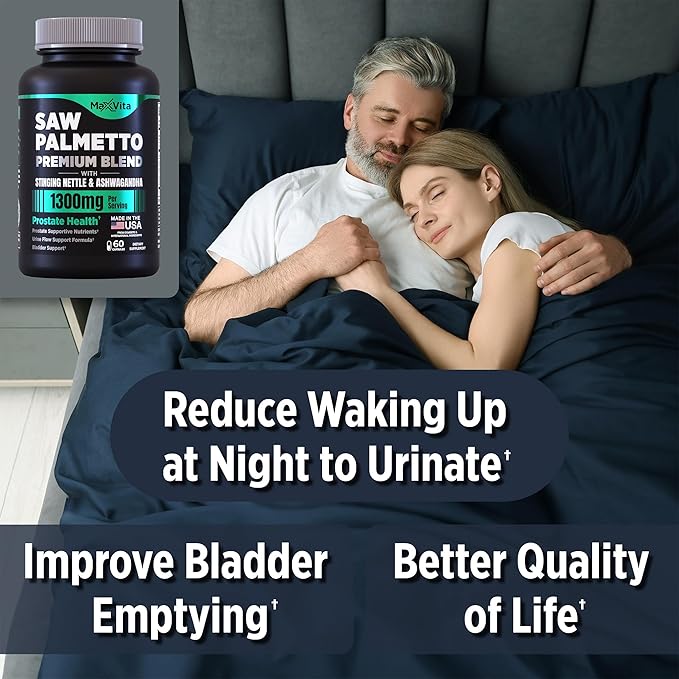 Prostate Premium - Saw Palmetto for Men Stinging Nettle Ashwagandha Lycopene Bladder &amp Urinary Relief Prostate Supplement for Men 60ct