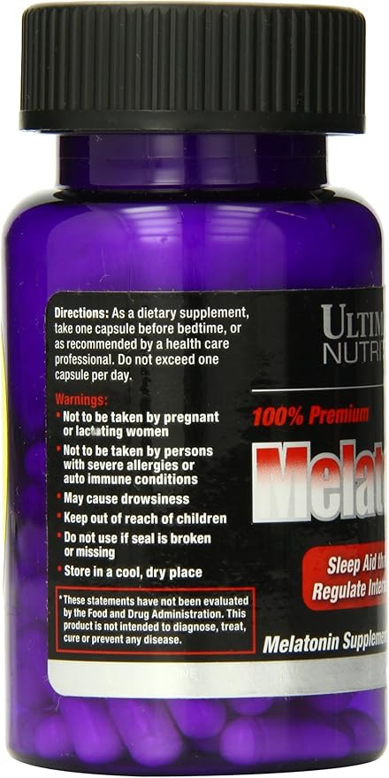 Ultimate Nutrition Melatonin 3 mg 60-Capsule Bottles (Pack of 6)