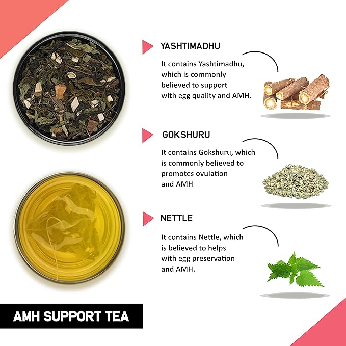 AMH Support Tea For Women - (1 Month Pack 30 Tea Bags) - Helps in boosting AMH women support tea