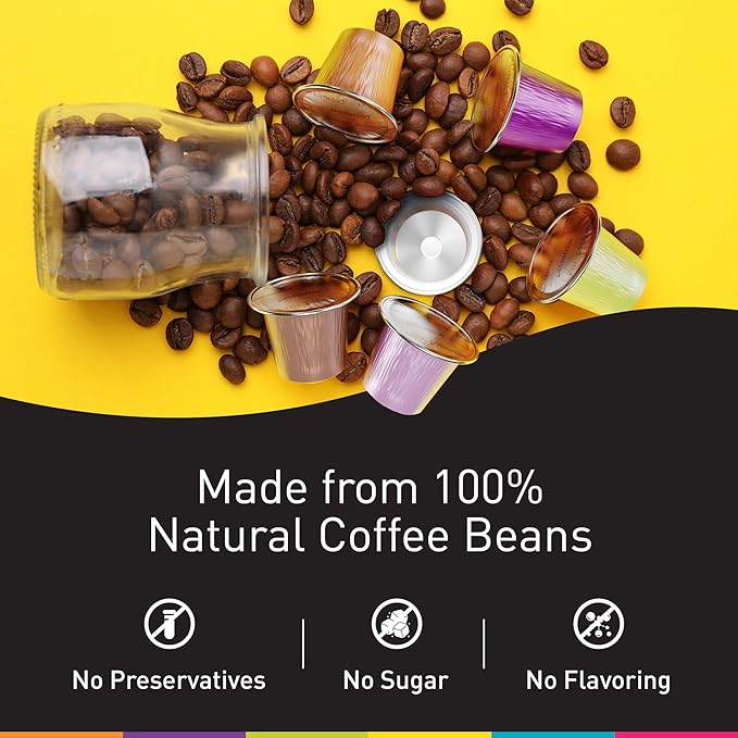 Bestpresso Coffee for Nespresso Original Machine 120 Aluminum pods Certified Genuine Espresso Intenso Blend(High Intensity) Pods Compatible with Nespresso Original