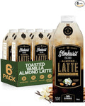Elmhurst 1925 Toasted Almond Vanilla Latte – Plant-Based Vegan Dairy-Free Plant Milk Latte Made of Cold Brew Premium Arabica with 95mg Caffeine &amp Madagascar Vanilla – 25.4oz (Pack of 6)