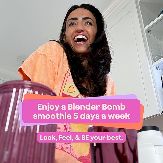 The Bomb Co. Blender Bomb The Original &amp Glow-Getter High Fiber Smoothie Supplement With Superfoods &amp Amino Acids Smoothie Mix With Hemp Flax and Chia Seeds 20 Servings
