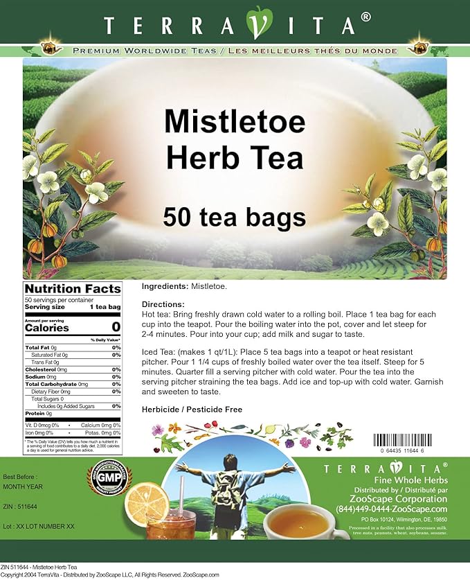 Mistletoe Herb Tea (50 tea bags ZIN: 511644) - 3 Pack