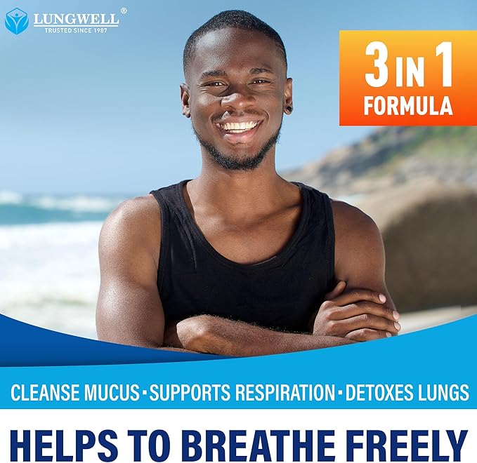 Quit Smoking Aid for Lung Cleanse &amp Support - Lung Detox for Smokers - Herbs for Respiratory Health: Licorice Ginger &amp Nettle Root Thyme - Clear Lungs Supplement with Vitamins C D3-60 Capsu