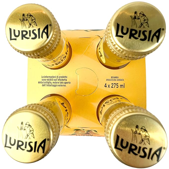 Lurisia Aranciata Italian Orange Soda 4 x 9.3 Fl Oz (275ml) - Aranciata Italian Orangeade - Citrus Orange Soft Drink - Carbonated Sparkling Fruit Juice Beverage from Italy