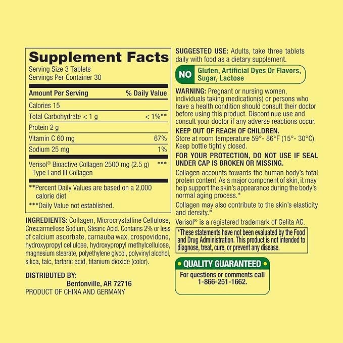 Spring Valley Collagen + C Tablets for Hair/Skin/Nail Health 2500 mg 90 Count Highly Absorbable Collagen Plus Vitamin C Bundle with Luall's 45 Diabetes Decoded