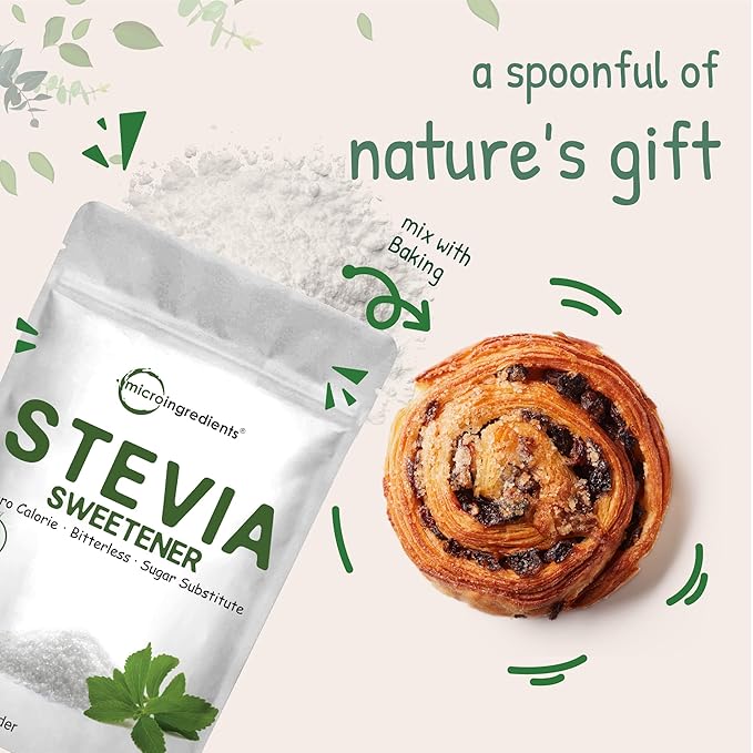 Stevia Sweetener Powder 4 lb (64 oz) | Zero-Calorie Sugar Substitute | Reduced Bitterness | 453 Servings | Keto &amp Vegan Friendly | Non-GMO