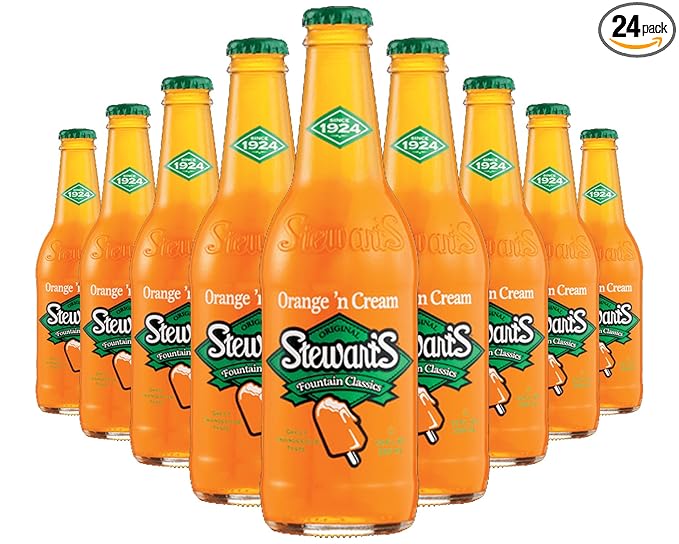Stewart's Orange &amp Cream Soda 12 fl oz (24 Glass Bottles)