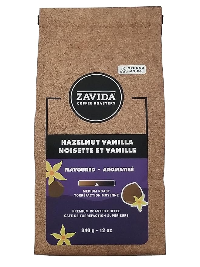 Zavida Premium Hazelnut Vanilla Ground Coffee 340g/12 oz