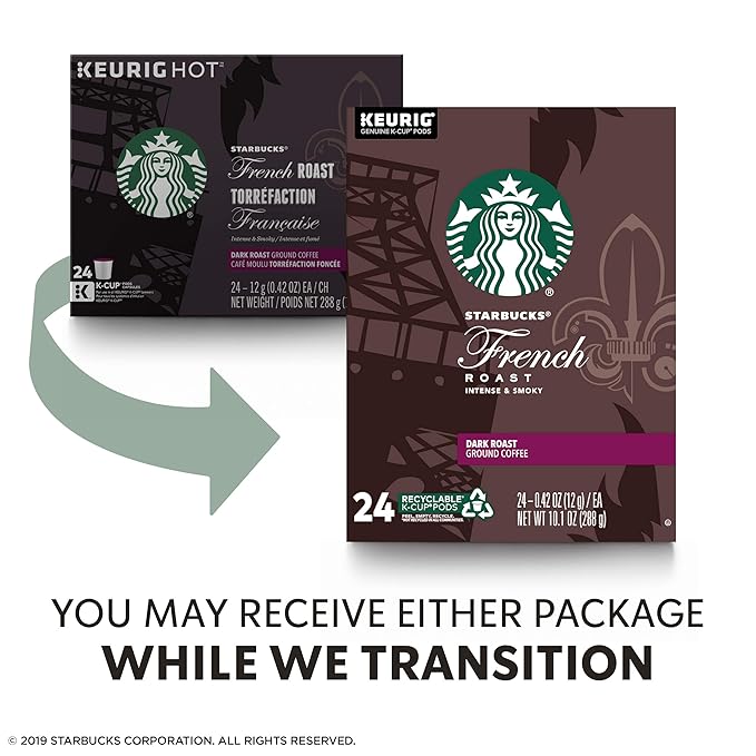 Starbucks K-Cup Coffee Pods - Dark Roast French Roast and Italian Roast for Keurig Brewers