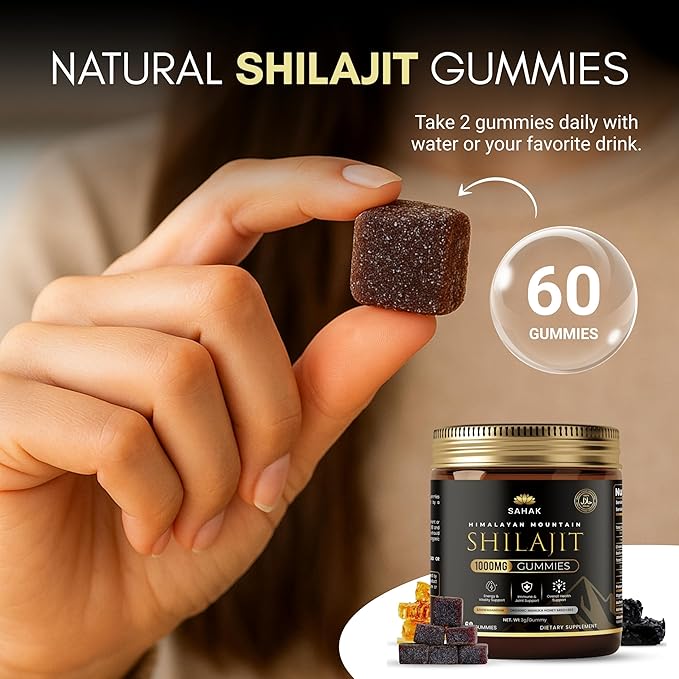 SAHAK Shilajit Gummies Himalayan Strength &amp Energy Support for Men &amp Women with KSM-66 Ashwagandha Manuka Honey MGO &amp 85+ Minerals – Lab Tested Sugar-Free Vitality &amp Focus Formula