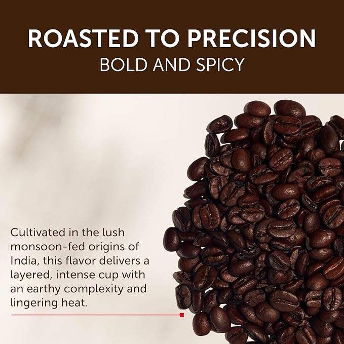 illy Whole Bean Coffee India Single Origin Dark Roast 100% Arabica Premium Italian Coffee Ideal for Espresso Drip Moka and French Press Brewing 8.8oz 6 Pack