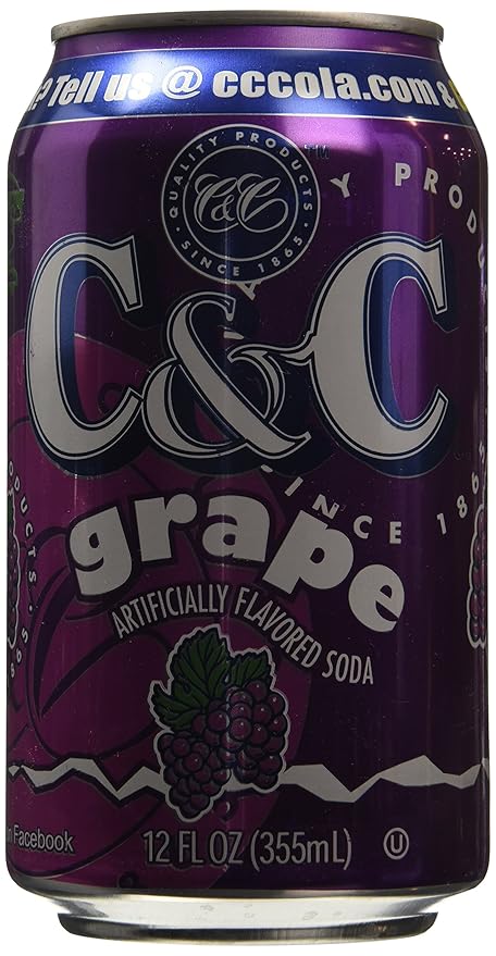 C&ampC Soda Grape 24 Count